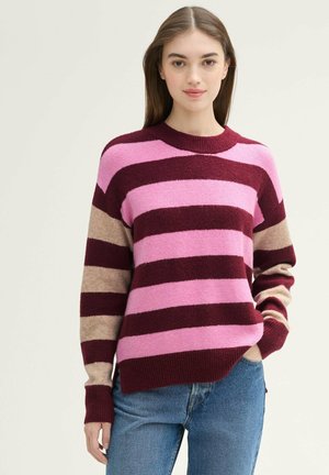 TOM TAILOR DENIM Strickpullover - dark red/pink