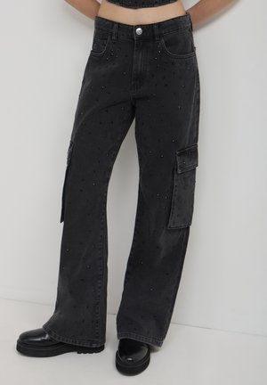 CON STRASS  - Jeans baggy - nero