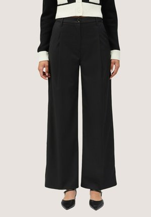 PALAZZO CON PIEGHE - Pantalon classique - nero