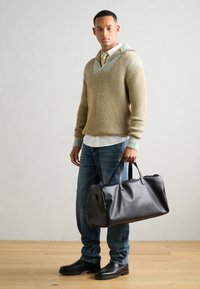 Scotch & Soda ZIP TROYER SWEATER - Pulover - mocha