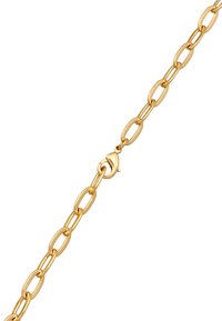 Goldlink-Kettenhalskette mit ovalen Gliedern und strukturiertem Finish, ausgestattet mit einem sicheren Karabinerverschluss.