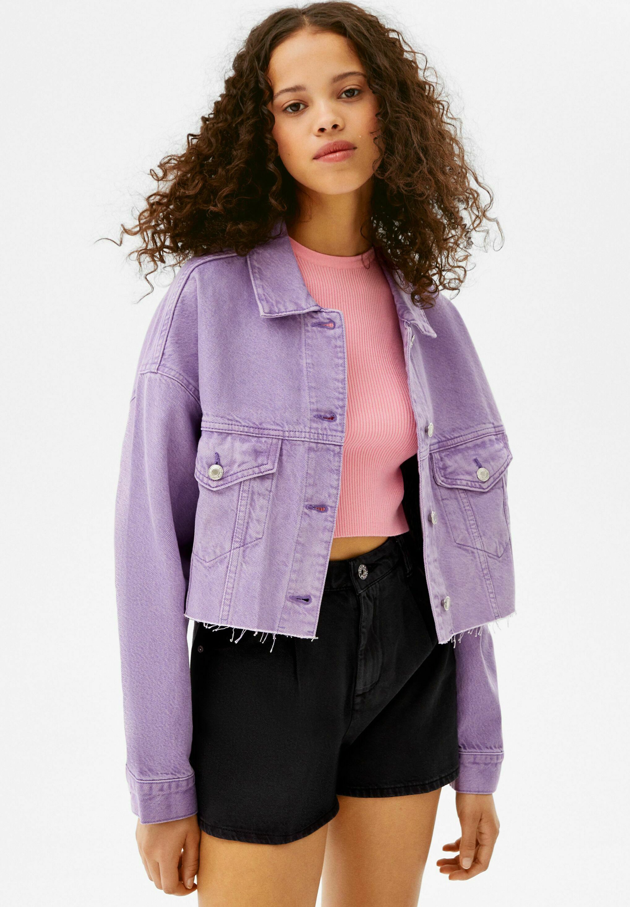 Bershka Denim jacket - purple - Zalando.ie