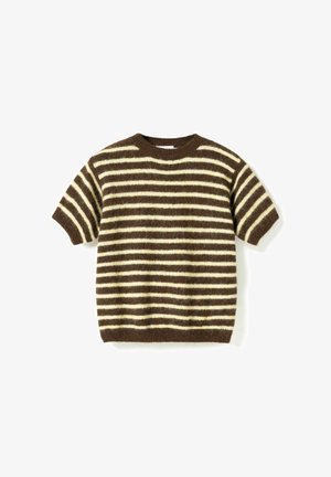Noella, N-MONIKAH - Tričko s potlačou - brown yellow stripe