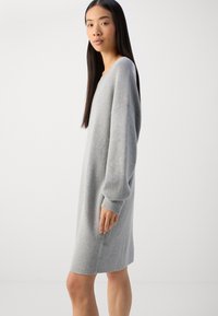 Marc O'Polo DRESS LONGSLEEVE ROUND NECK - Kampsunkleit - soft stone melange