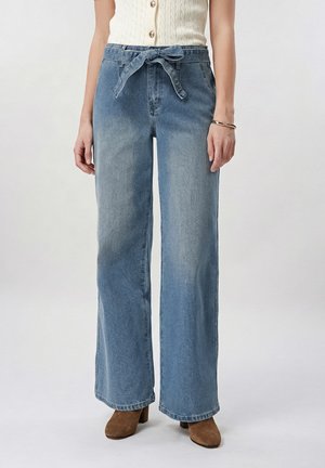 Anna Field SELF BELT MID RISE - Straight leg jeans - blue