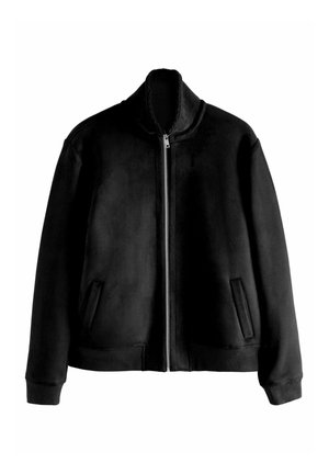 ZIP UP FUNNEL- REGULAR FIT - Jacka i konstläder - black