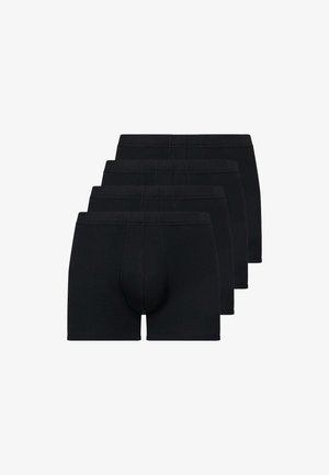 Quattro boxer da uomo neri disposti in modo sfalsato su uno sfondo bianco.