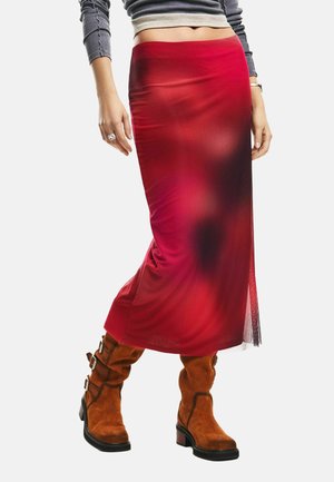 MIDI  - Pouzdrová sukně - red