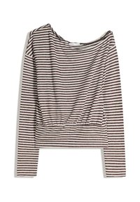 Bershka ASYMMETRIC STRIPED - Pullover - dark brown/marron foncé - ZALANDO.FR