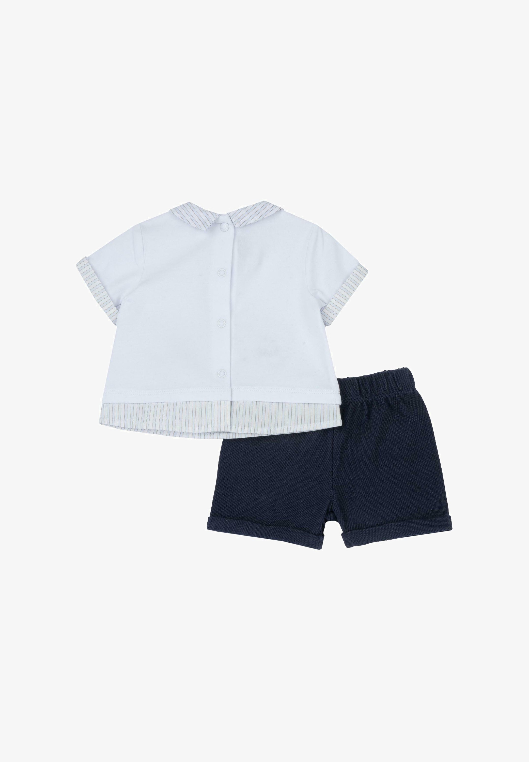 Chicco Completo Bambino/Ragazza T-Shirt E Pantaloncini In Cotone Jersey - Tema Surf - Collezione Primavera Estate