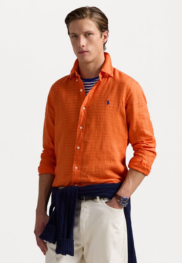 CUSTOM FIT LINEN SHIRT - Shirt - kona orange