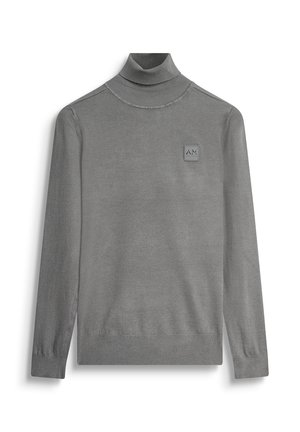 SLIM FIT WITH LOGO PATCH - Strickpullover - khaki