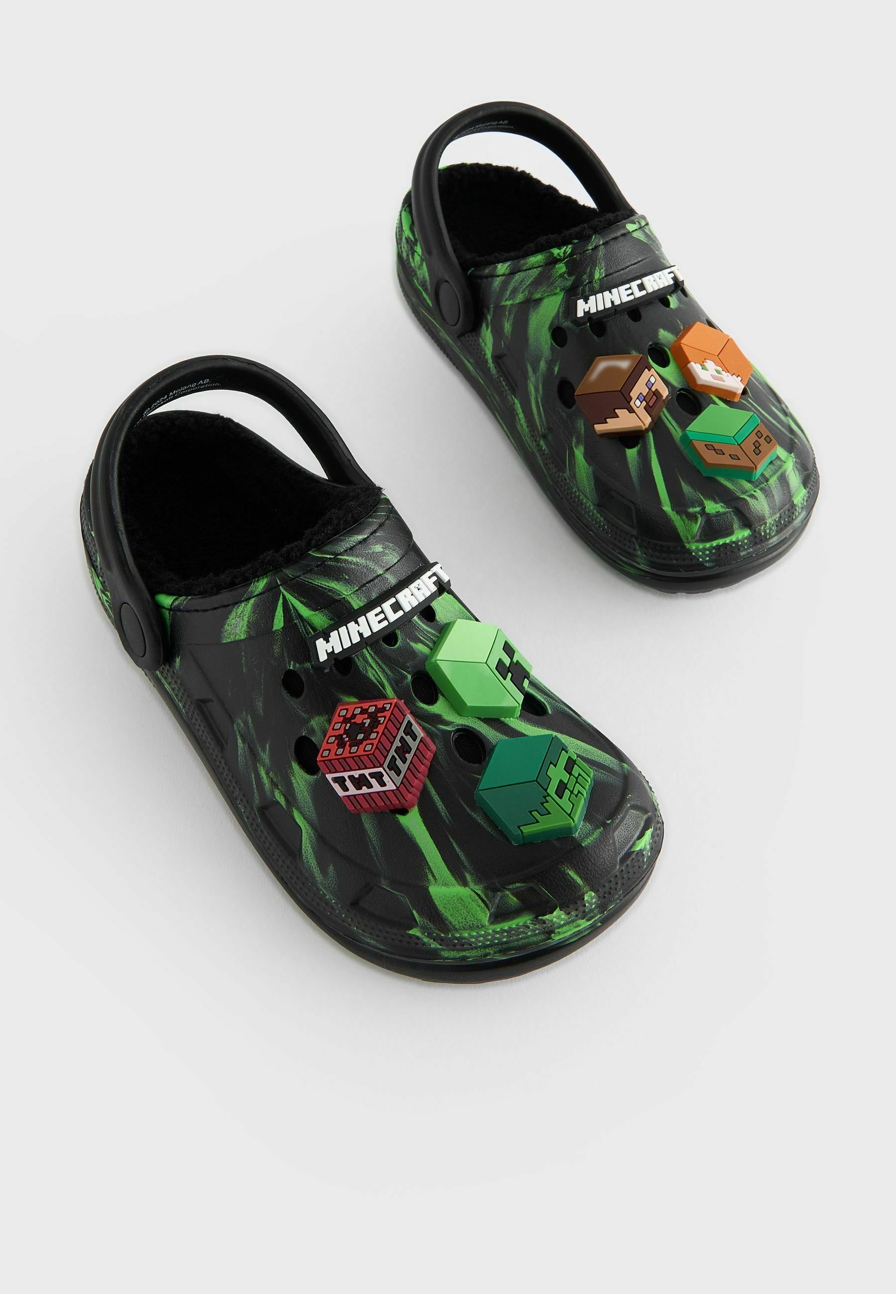 MINECRAFT Stivaletti Ciabatte Per Bambini Creeper - Foderate In Pile, Antiscivolo, Regalo Gamer