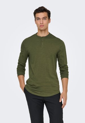 ONSBENNE HENLEY REG TEE - Långärmad tröja - olive night