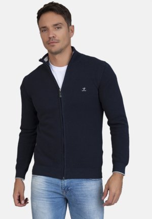 MIT REISSVERSCHLUSS - Kardigan - navy-grey