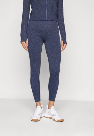 SEAMLESS HIGH WAISTED LEGGING - Legíny - deep navy sparkle
