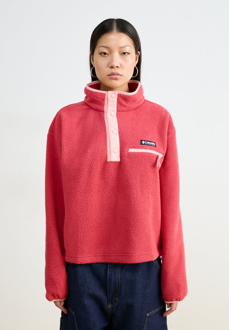 Columbia HELVETIA™ II CROPPED HALF SNAP - Felpa in pile - dare devil/pink sand