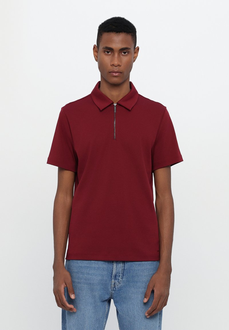 Michael Kors INTERLOCK ZIP  - Polo shirt - dark red