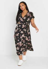 Yours Clothing FLORAL BUCKLE DETAIL - Vestito di maglina - black