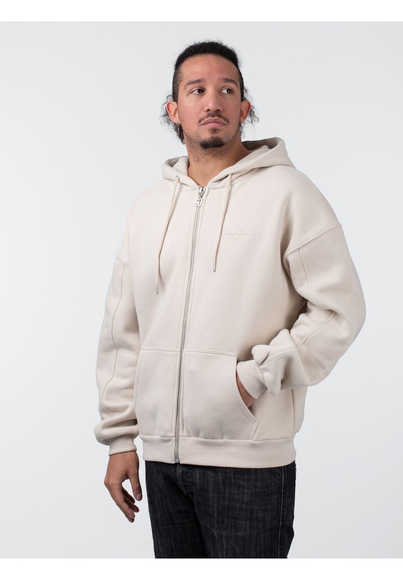 beige zip up hoodie men