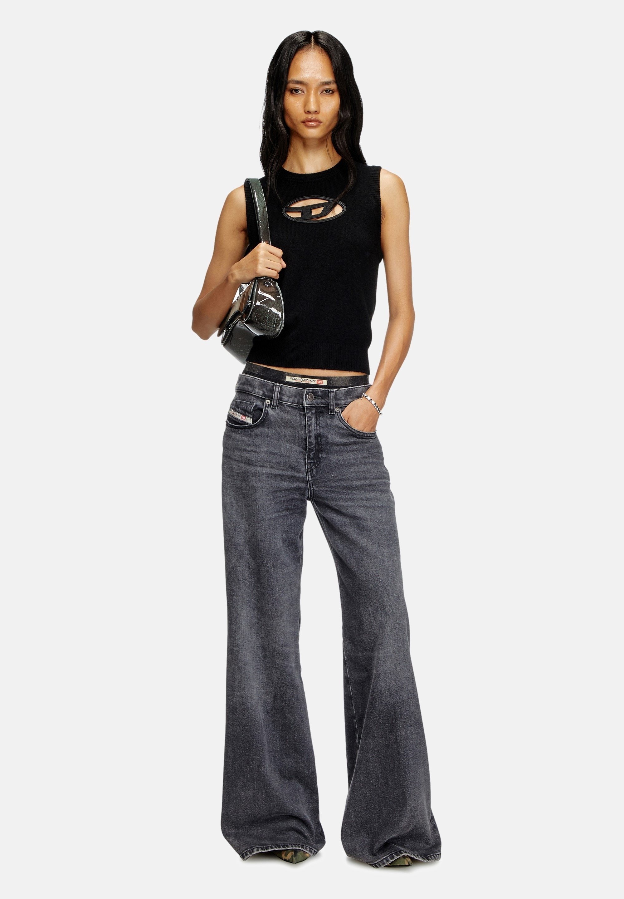 J*E様 DIESEL flare denim y2k grunge fashi Koreański styl Harajuku Hot Mom Denim Jeans Y2K Grunge