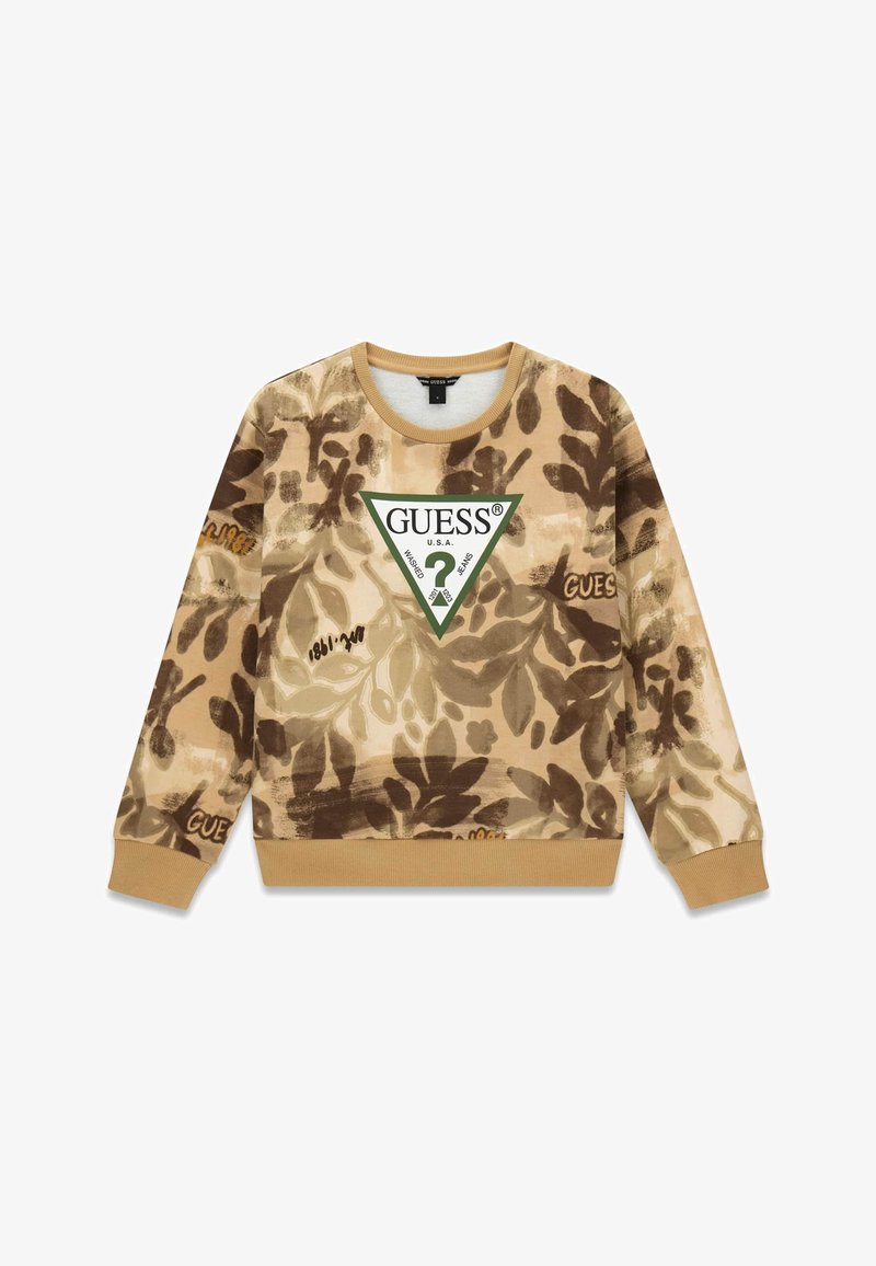 Guess BEDRUCKTER LOGO - Φούτερ - mehrfarbig grün