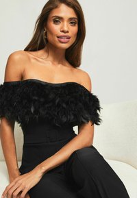 Lipsy PREMIUM WIDE LEG BELTED  - REGULAR FIT - Buksedragter - black