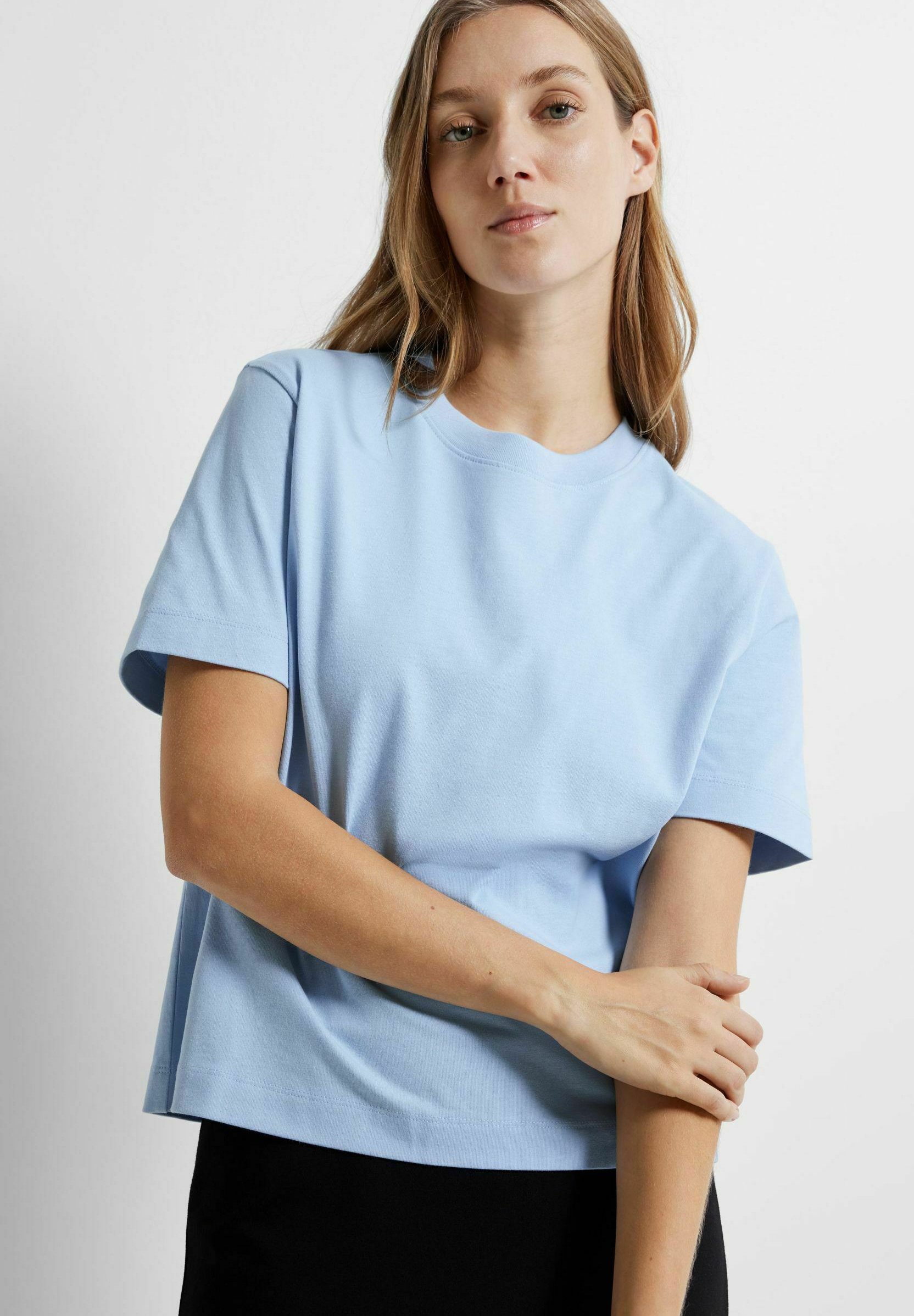 Selected SLFESSENTIAL BOXY TEE - T-shirt basic - cashmere blue