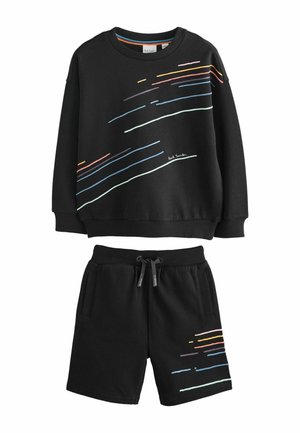 REGULAR FIT - EMBROIDERED STRIPE  SET  - Tracksuit bottoms - black