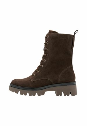 Tamaris COMFORT - Enkellaarsjes met plateauzool - mocca suede