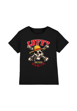 NETFLIX, ONE PIECE LUFFY COLLEGIC SKULL UNISEX - Print T-shirt - black