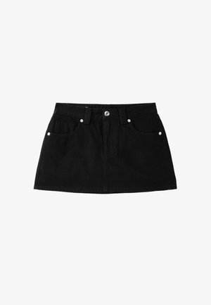 Stradivarius, D62 DENIM SKORT - Jupe-short - black