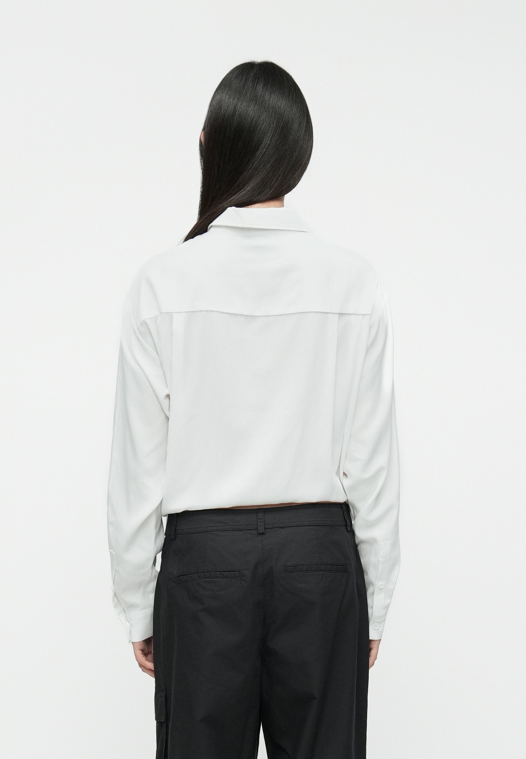 Karl Lagerfeld Jeans Camicia Relaxed Fit In Cotone Biologico - Donna, Colore Bianco