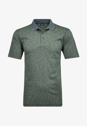 MIT FLAMM-OPTIK - Polo shirt - grün mouliniert