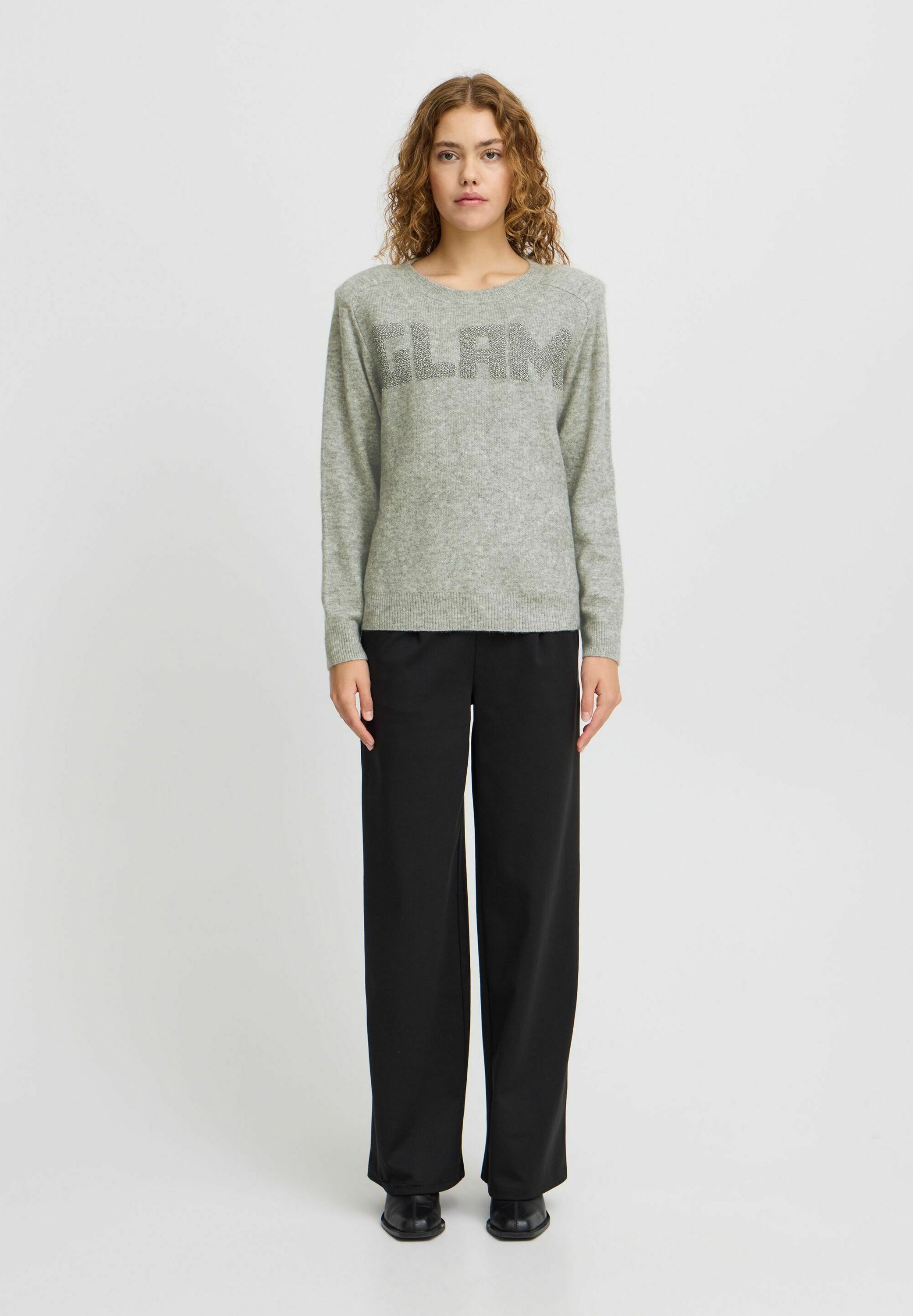 売れ筋商品|||イチ ニット&セーター レディース アウター IHMACON LS8 - Jumper - grey melange ICHI IHMACON LS8 - Jumper - grey melange/grey - Zalando