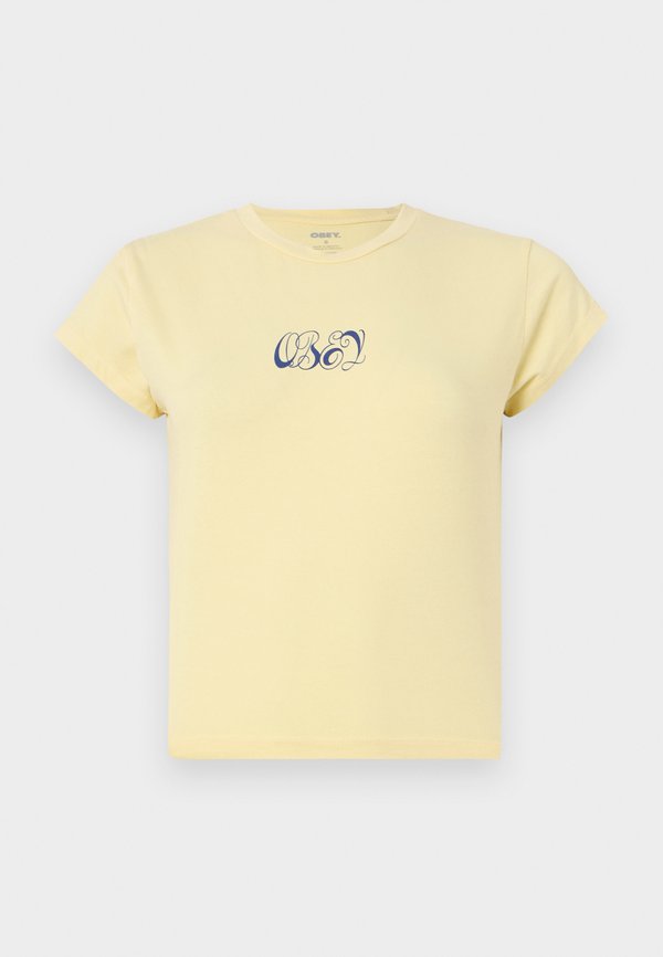 SWIRLY SCRIPT - Print T-shirt - pale banana4