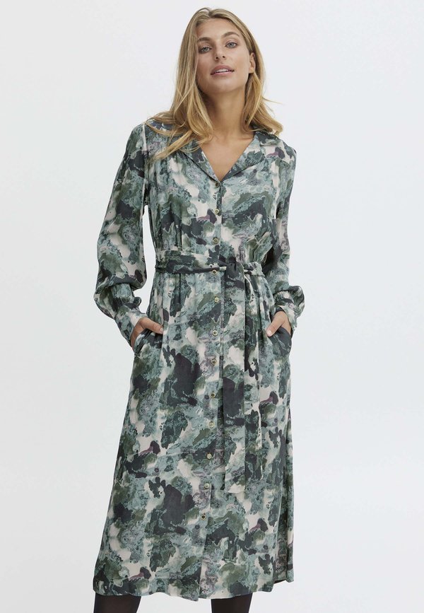 FRDANA - Shirt dress - dark forest aop b