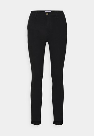 FRAME LE HIGH SKINNY RAW STAGGER - Jeansy Skinny Fit - film noir