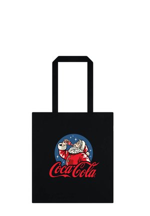 COCA COLA DRINKING SANTA - Tote bag - black