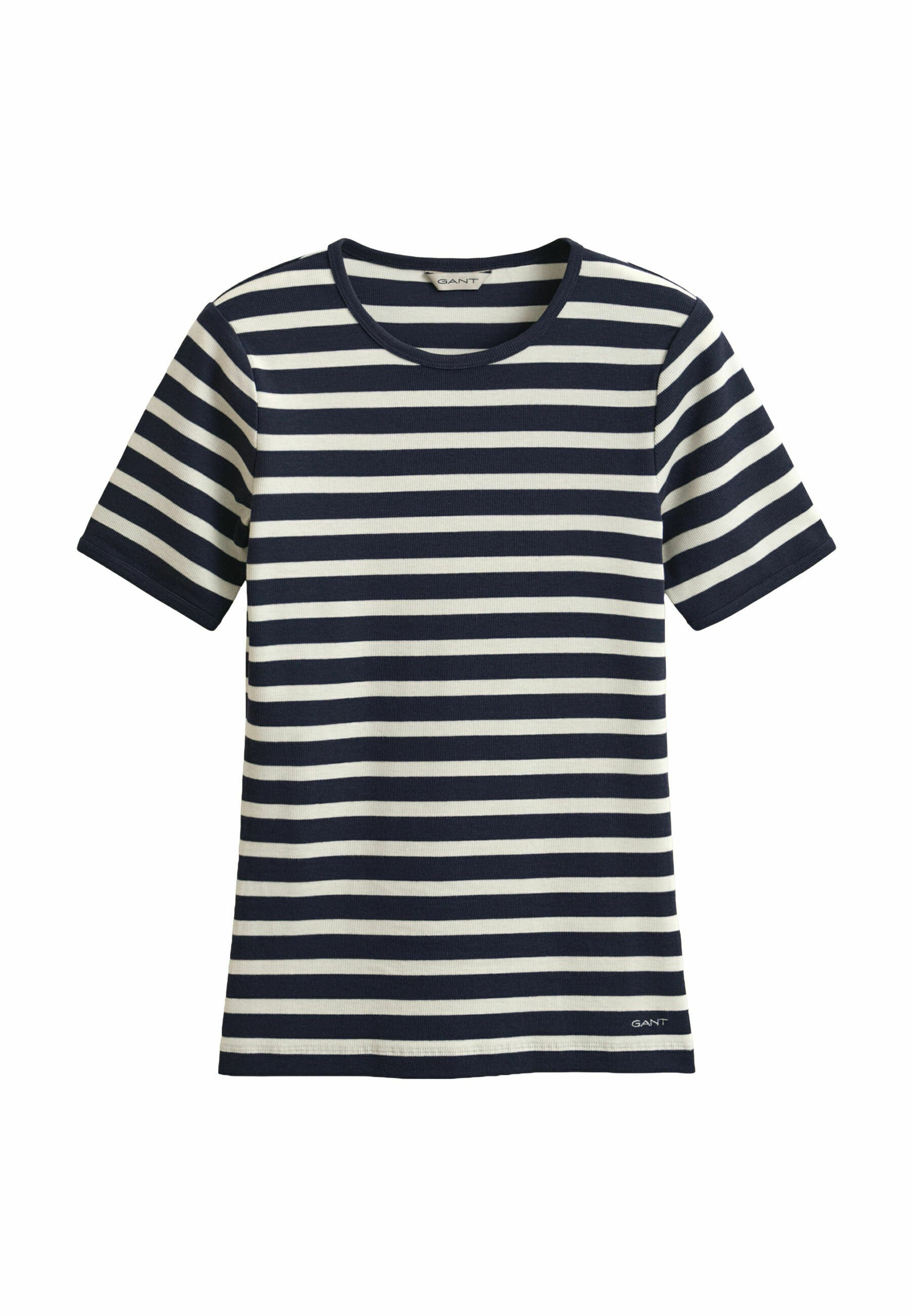 GANT STRIPED - Triko s potiskem - evening blue