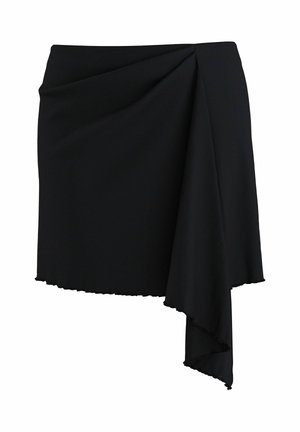 HYPEDROP, SKIRT HDTRINA DRAPED ASYMMETRIC SHORT - A-line skirt - black