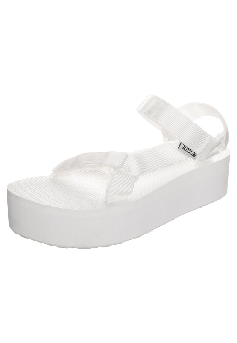 white platform sandals teva