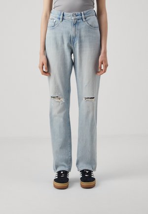 VIKTORIA HIGH - Straight leg jeans - sun faded ripped mirage blue