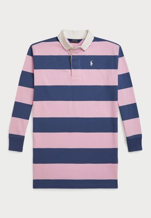 Polo Ralph Lauren STRIPED COTTON JERSEY RUGBY DRESS - Vestido ligero - garden pink/earth blue