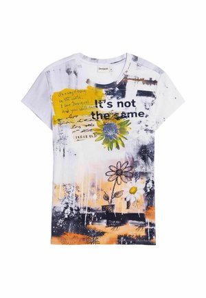 Desigual, PRINTED T-SHIRT - Nyomott mintás póló - white
