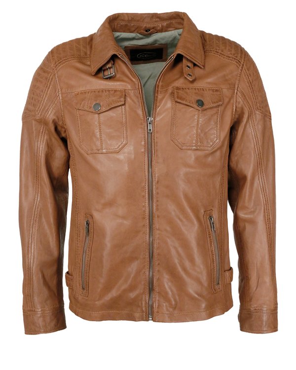 Lederjacke - cognac