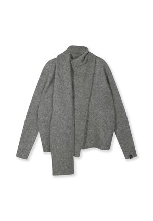 10DAYS, 10DAYS TOPS WRAP-OVER SCARF SWEATER - Pullover - grey melee