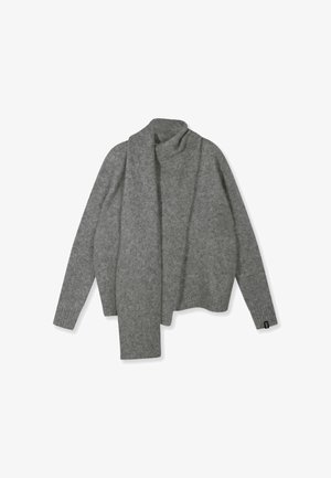 10DAYS, 10DAYS TOPS WRAP-OVER SCARF SWEATER - Pullover - grey melee