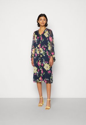 VIFALIA V-NECK MIDI DRESS - Abito a camicia - dark navy