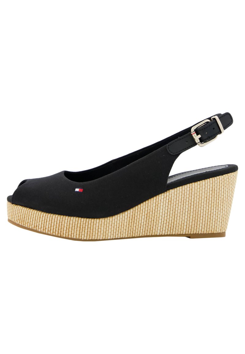 Tommy Hilfiger - ICONIC ELBA SLING BACK WEDGE - Sandales compensées - schwarz (15), Agrandir